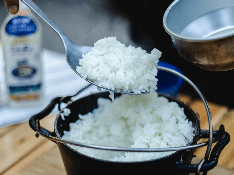 PeboRa(ペットボトルライス)で炊いたお米の写真イメージ